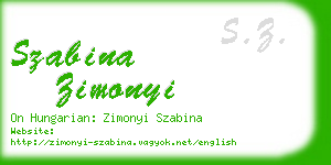 szabina zimonyi business card